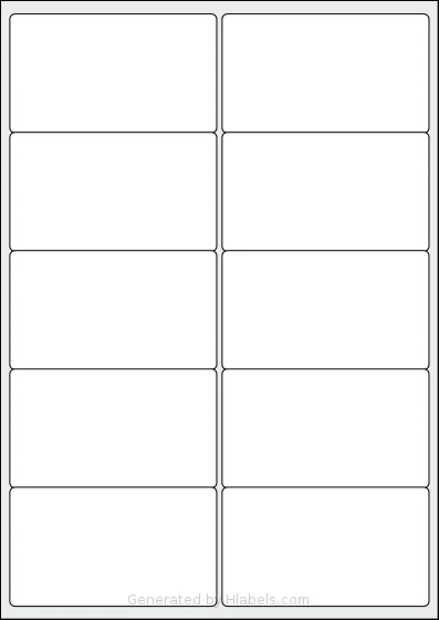 OnlineLabelsAU® 133 template with 10 rectangular 99 x 57 millimeter labels per sheet, on A4-size adhesive blank label sheets.