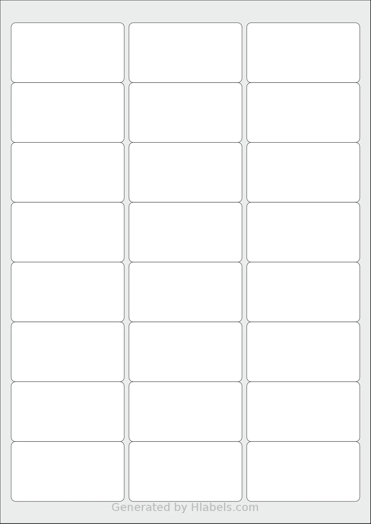 OnlineLabelsAU® 136 template with 24 rectangular 64 x 33.9 millimeter labels per sheet, on A4-size adhesive blank label sheets.