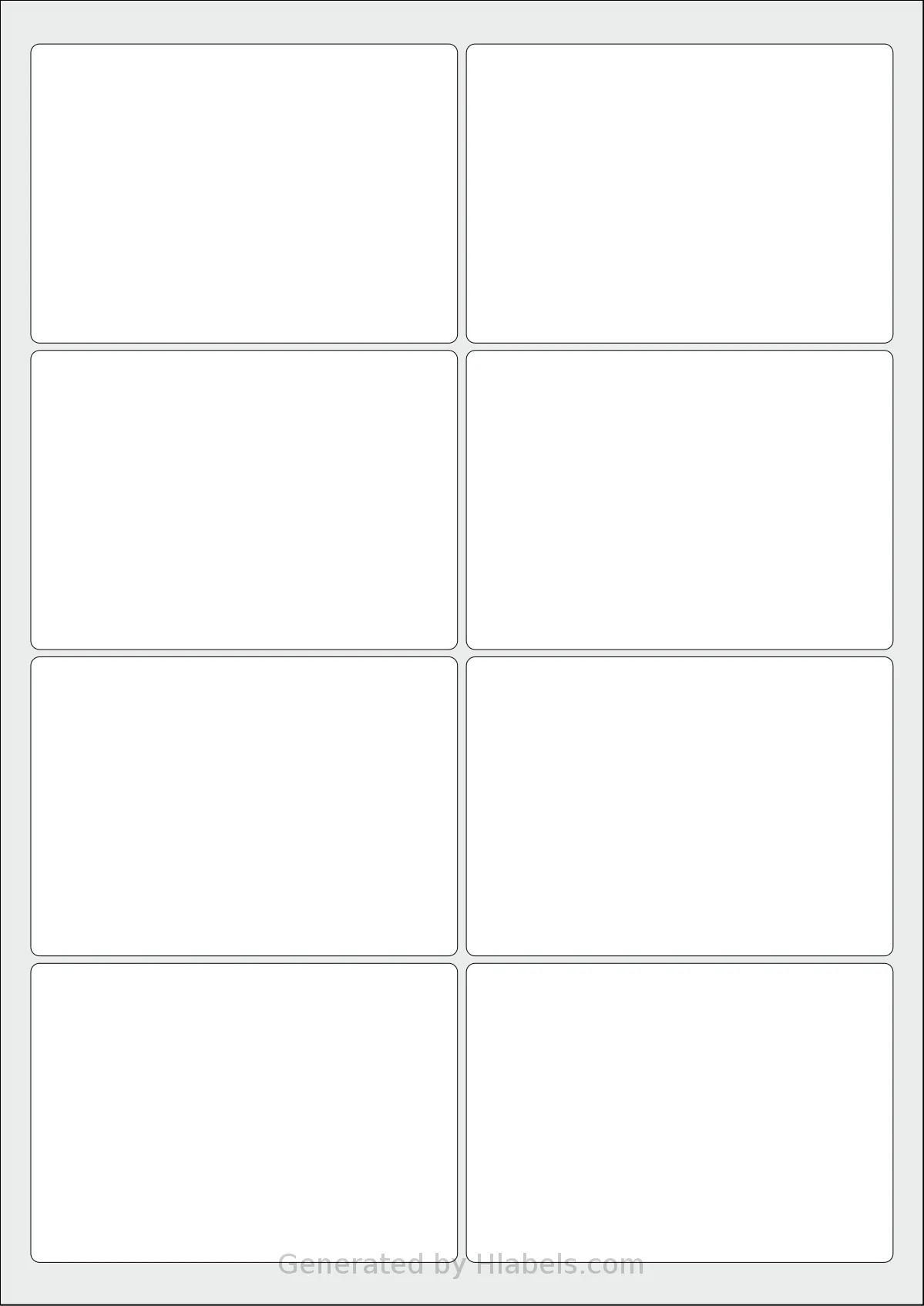 OnlineLabelsAU® 139 template with 8 rectangular 97 x 68 millimeter labels per sheet, on A4-size adhesive blank label sheets.