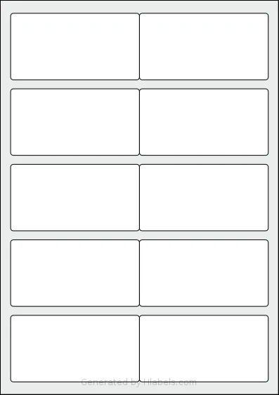 OnlineLabelsAU® 140 template with 10 rectangular 97 x 50 millimeter labels per sheet, on A4-size adhesive blank label sheets.