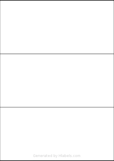 OnlineLabelsAU® CL03-1 template with 3 rectangular 210 x 98.3 millimeter labels per sheet, on A4-size adhesive blank label sheets.