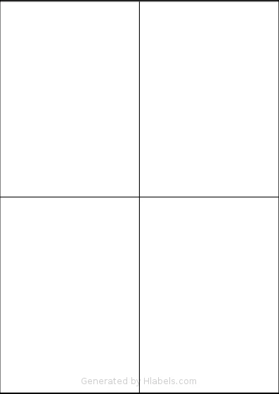 OnlineLabelsAU® CL04-1 template with 4 rectangular 105 x 147.5 millimeter labels per sheet, on A4-size adhesive blank label sheets.