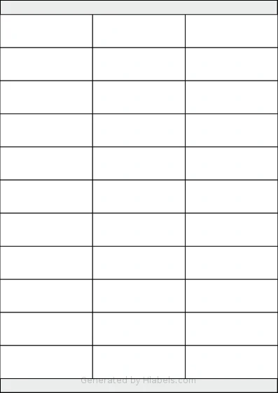 OnlineLabelsAU® CL33-1 template with 33 rectangular 70 x 25 millimeter labels per sheet, on A4-size adhesive blank label sheets.