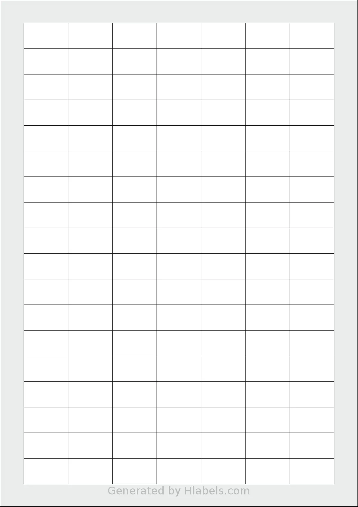 Pimaco® A4249 template with 126 rectangular 26 x 15 millimeter labels per sheet, on A4-size adhesive blank label sheets.