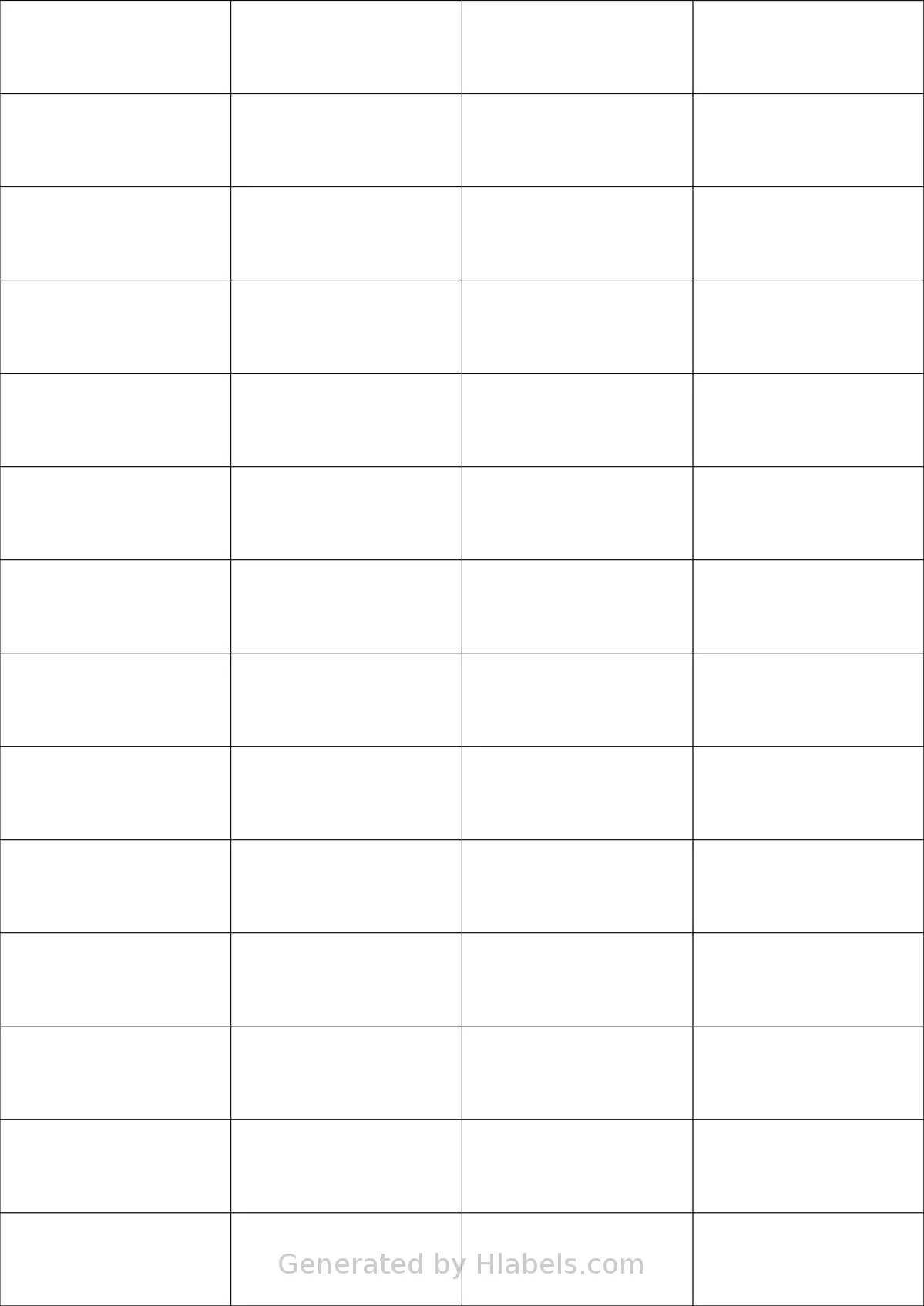 PlanetLabel® PL101630 template with 56 rectangular 52.5 x 21.2 millimeter labels per sheet, on A4-size adhesive blank label sheets.