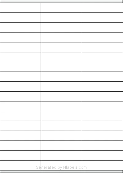 PlanetLabel® PL101655 template with 51 rectangular 70 x 16.9 millimeter labels per sheet, on A4-size adhesive blank label sheets.