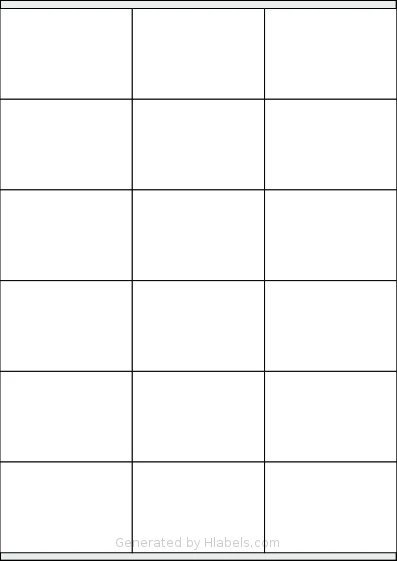 PlanetLabel® PL101735 template with 18 rectangular 70 x 48 millimeter labels per sheet, on A4-size adhesive blank label sheets.