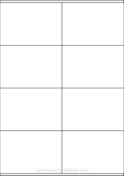 PlanetLabel® PL101890 template with 8 rectangular 105 x 72 millimeter labels per sheet, on A4-size adhesive blank label sheets.