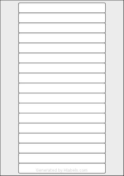 PlanetLabel® PL101950 template with 17 rectangular 147.3 x 16.9 millimeter labels per sheet, on A4-size adhesive blank label sheets.