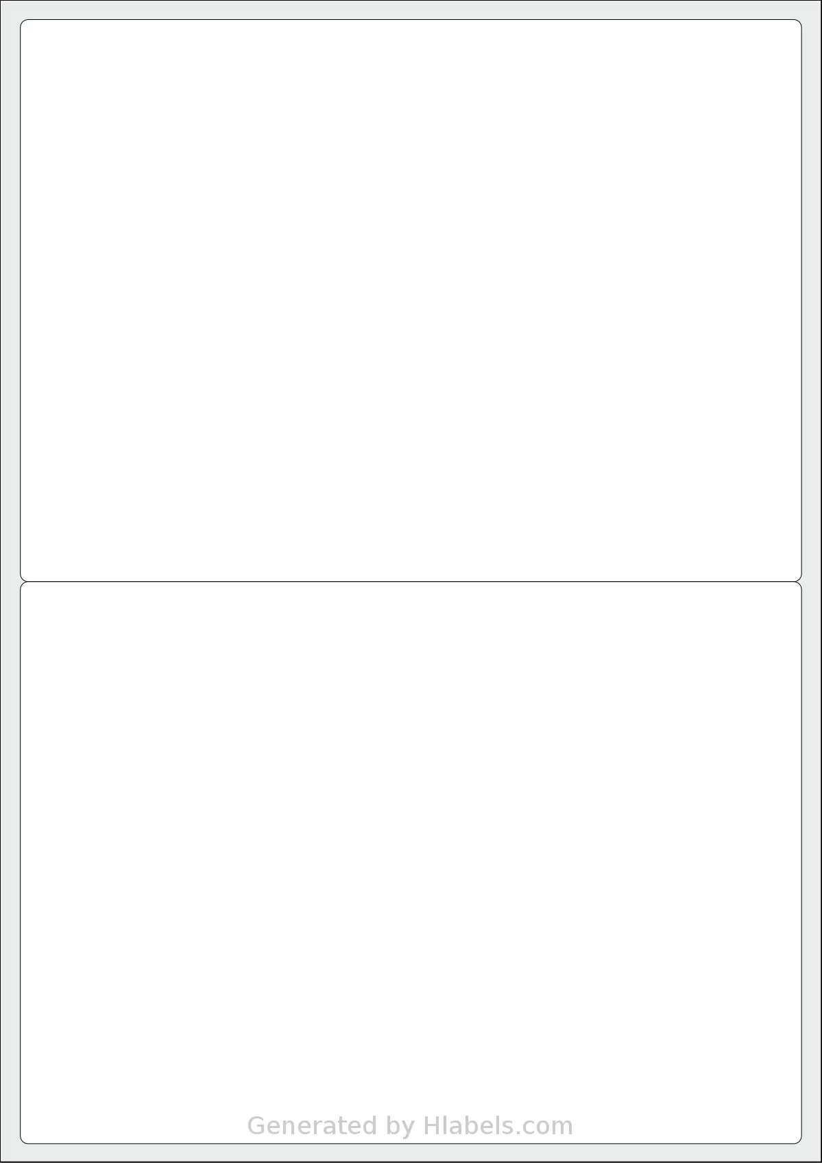 PlanetLabel® PL101955 template with 2 rectangular 199.6 x 143.5 millimeter labels per sheet, on A4-size adhesive blank label sheets.