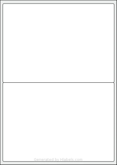 PlanetLabel® PL101957 template with 2 rectangular 200 x 142 millimeter labels per sheet, on A4-size adhesive blank label sheets.