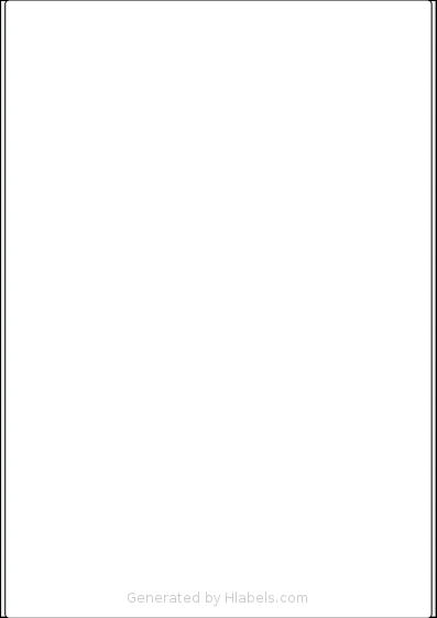PlanetLabel® PL101958 template with 1 rectangular 205 x 297 millimeter labels per sheet, on A4-size adhesive blank label sheets.
