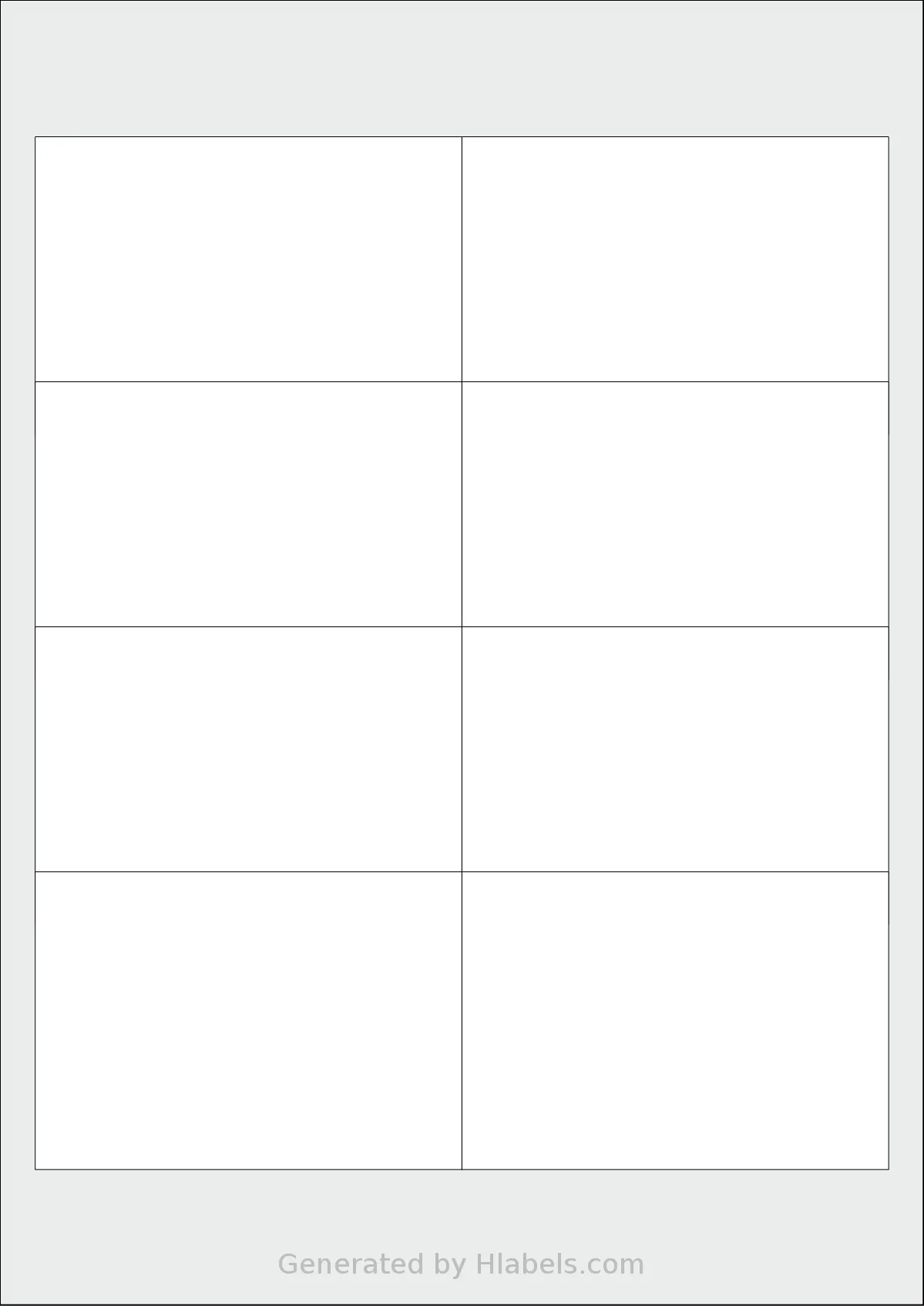 Printation® 1367764-NP template with 8 rectangular 97 x 67.7 millimeter labels per sheet, on A4-size adhesive blank label sheets.