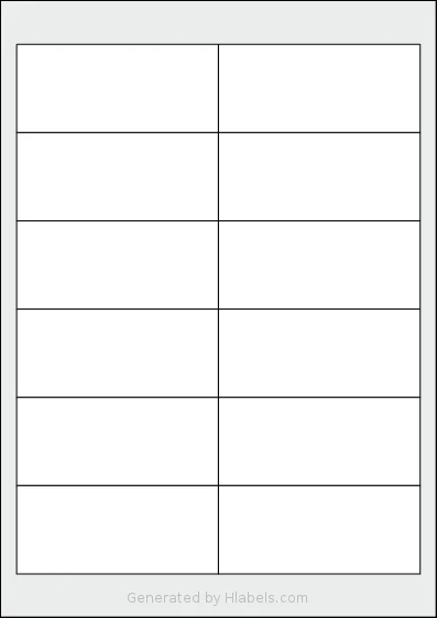 Printation® 1431541-KK template with 12 rectangular 97 x 42.4 millimeter labels per sheet, on A4-size adhesive blank label sheets.