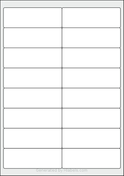 Printation® 1558496-NP template with 16 rectangular 99.1 x 33.9 millimeter labels per sheet, on A4-size adhesive blank label sheets.