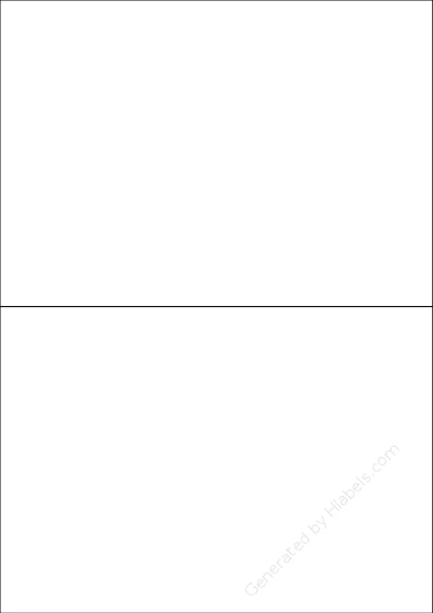 Printec® A0021 template with 2 rectangular 210 x 148.5 millimeter labels per sheet, on A4-size adhesive blank label sheets.