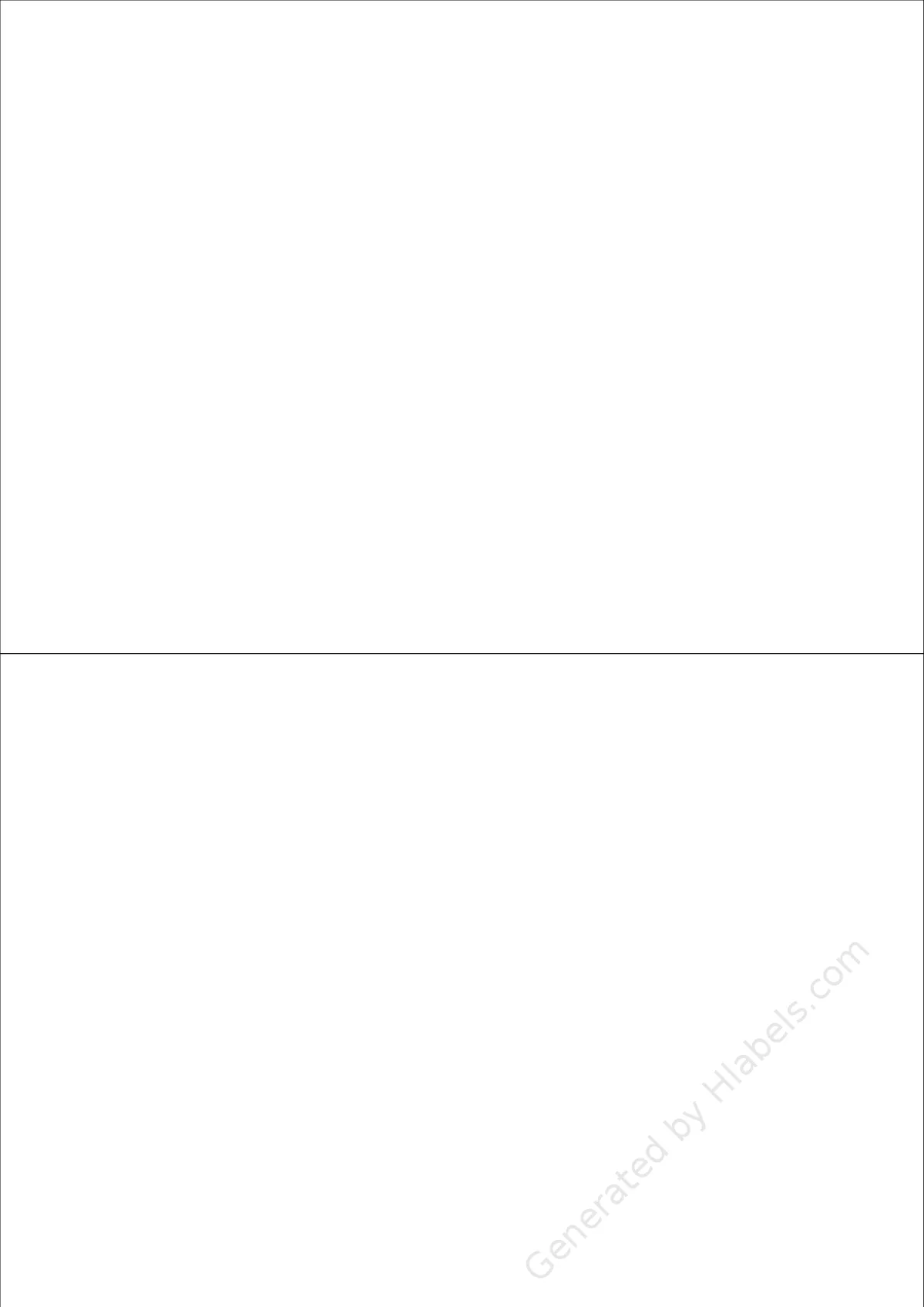 Printec® A0021 template with 2 rectangular 210 x 148.5 millimeter labels per sheet, on A4-size adhesive blank label sheets.