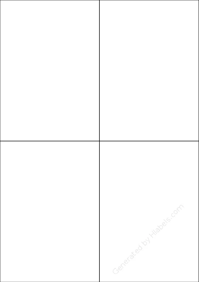 Printec® A0041 template with 4 rectangular 105 x 148.5 millimeter labels per sheet, on A4-size adhesive blank label sheets.