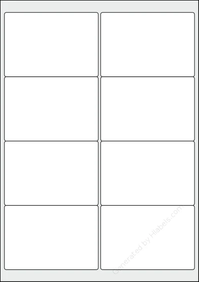 Printec® A0080 template with 8 rectangular 99.1 x 67.7 millimeter labels per sheet, on A4-size adhesive blank label sheets.