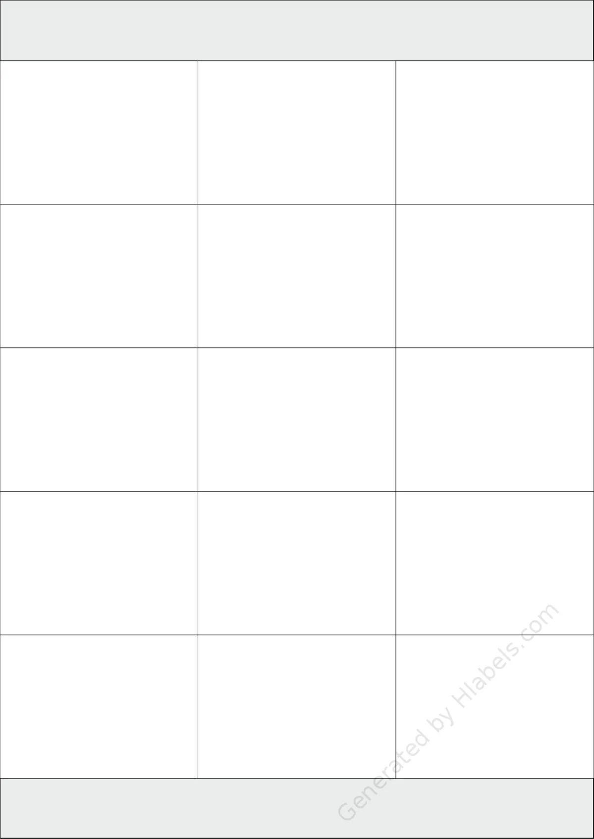 Printec® A0150 template with 15 rectangular 70 x 50.8 millimeter labels per sheet, on A4-size adhesive blank label sheets.