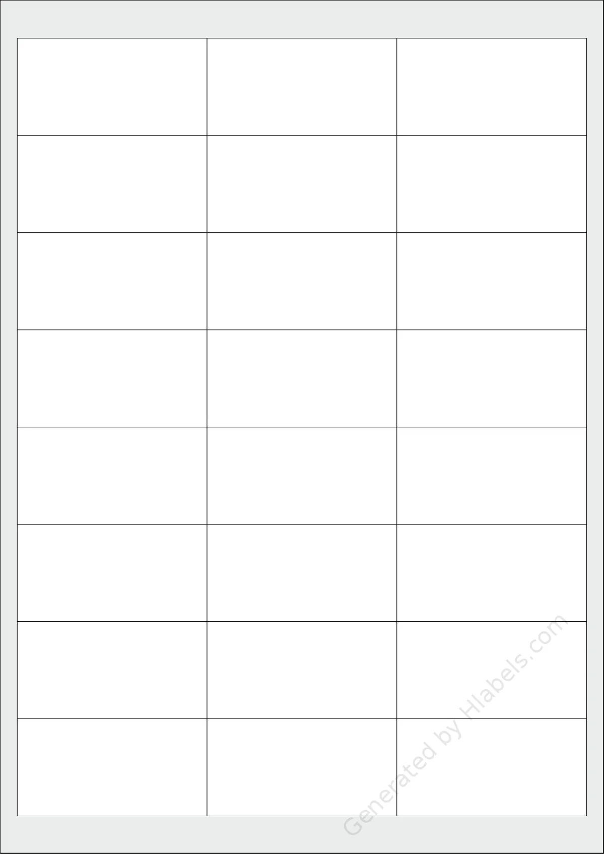 Printec® A0243 template with 24 rectangular 66 x 33.8 millimeter labels per sheet, on A4-size adhesive blank label sheets.