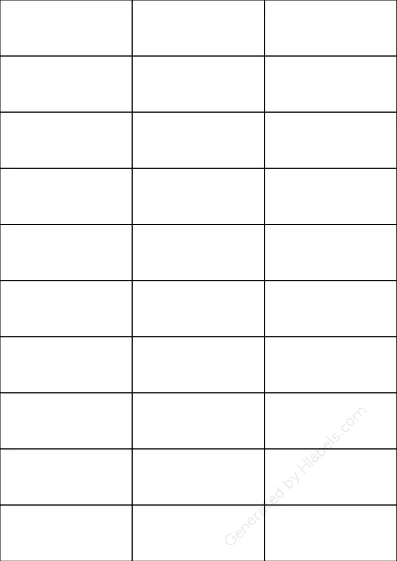 Printec® A0300 template with 30 rectangular 70 x 29.7 millimeter labels per sheet, on A4-size adhesive blank label sheets.