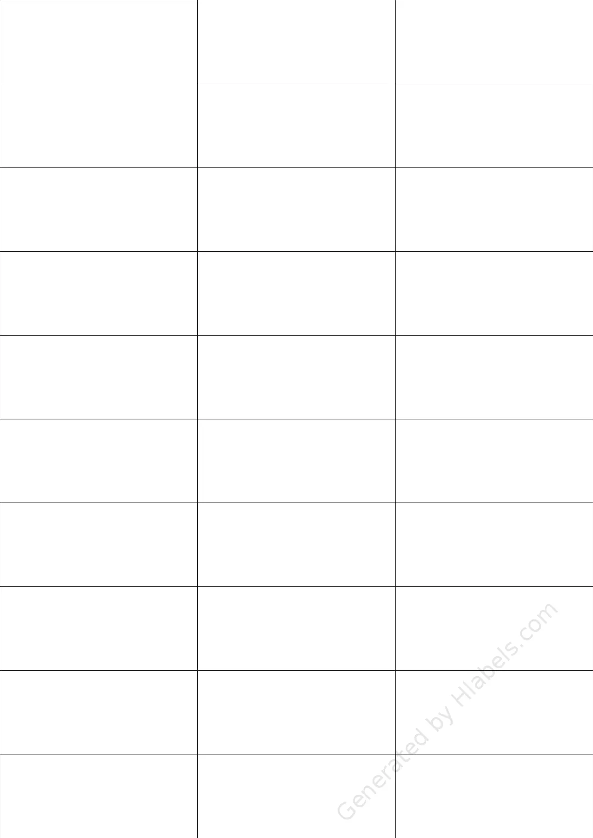 Printec® A0300 template with 30 rectangular 70 x 29.7 millimeter labels per sheet, on A4-size adhesive blank label sheets.