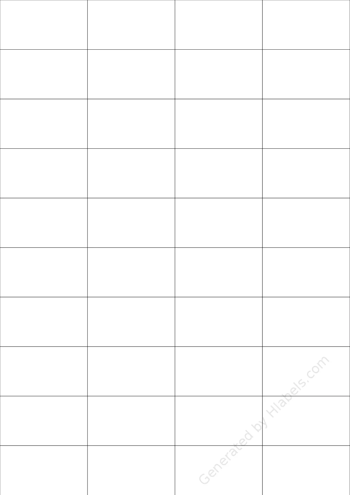 Printec® A0401 template with 40 rectangular 52.5 x 29.7 millimeter labels per sheet, on A4-size adhesive blank label sheets.