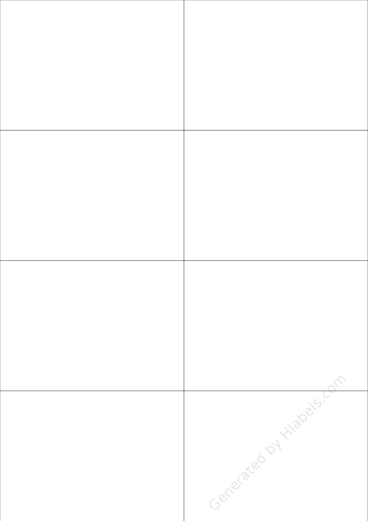 Printec® AR0081 template with 8 rectangular 105 x 74.25 millimeter labels per sheet, on A4-size adhesive blank label sheets.