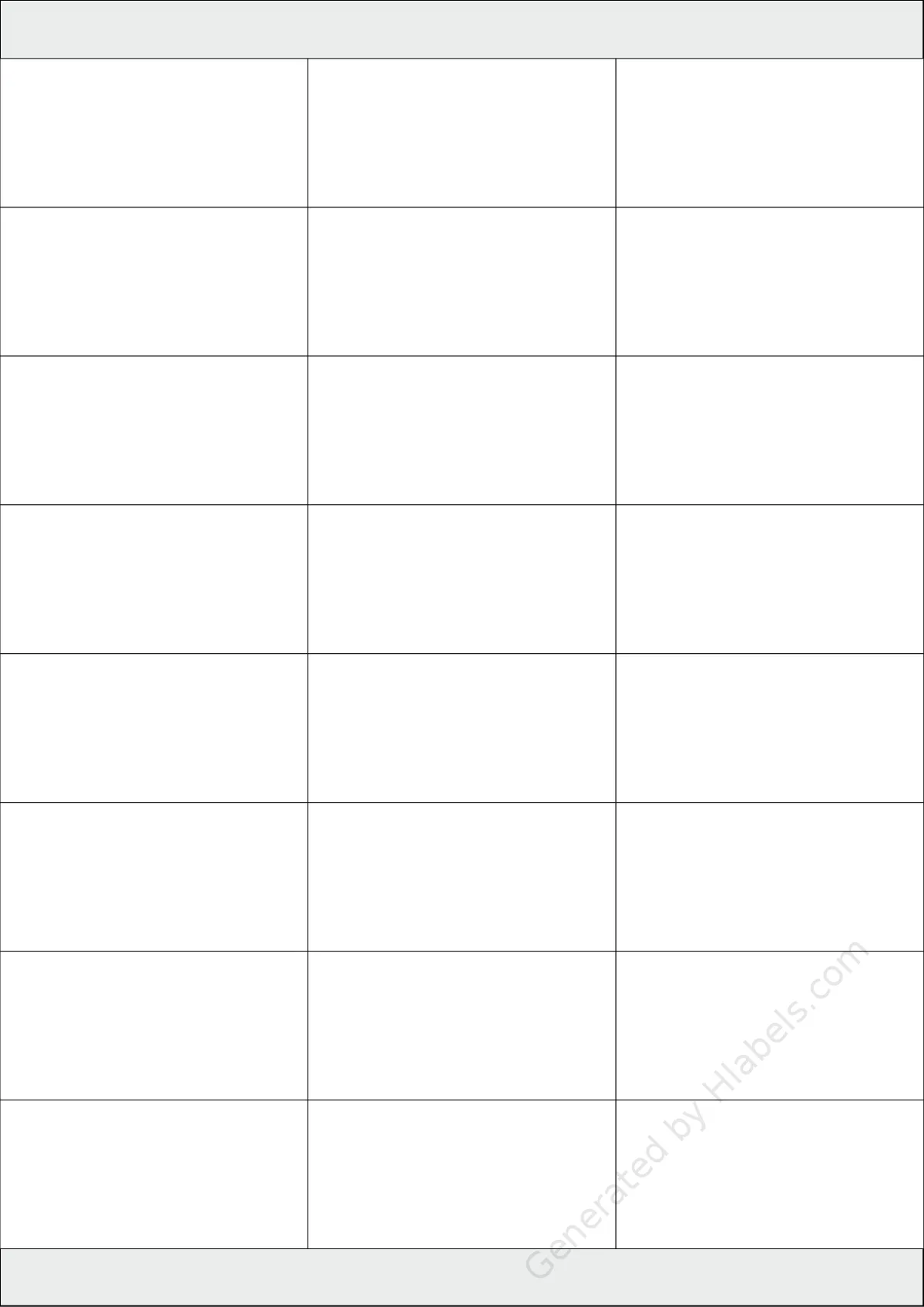 Printec® E0245 template with 24 rectangular 70 x 33.8 millimeter labels per sheet, on A4-size adhesive blank label sheets.