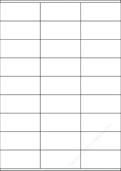 Printec® E0270 template with 27 rectangular 70 x 32 millimeter labels per sheet, on A4-size adhesive blank label sheets.