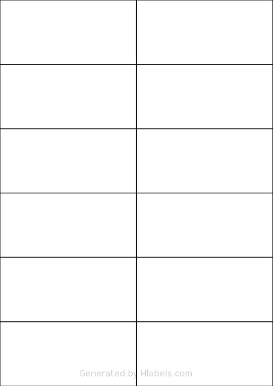 Redfern® 12UP template with 12 rectangular 105 x 49.5 millimeter labels per sheet, on A4-size adhesive blank label sheets.