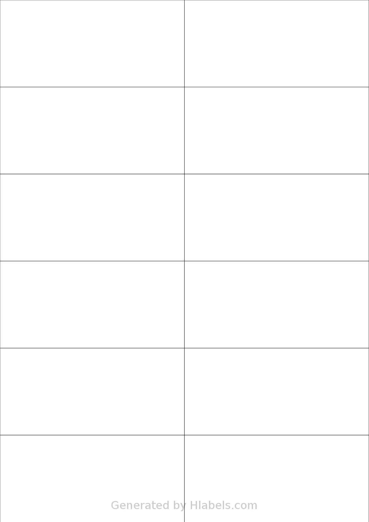 Redfern® 12UP template with 12 rectangular 105 x 49.5 millimeter labels per sheet, on A4-size adhesive blank label sheets.