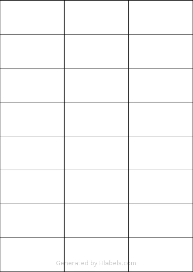 Redfern® 24UP template with 24 rectangular 70 x 37 millimeter labels per sheet, on A4-size adhesive blank label sheets.