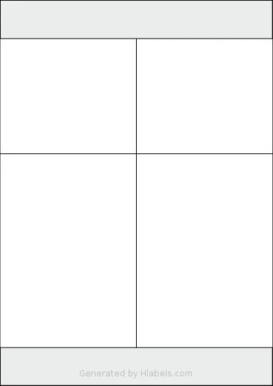 Redfern® 4UP template with 4 rectangular 105 x 149 millimeter labels per sheet, on A4-size adhesive blank label sheets.