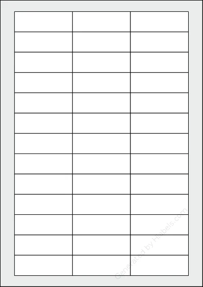 Sigel® LP720 template with 39 rectangular 60 x 21 millimeter labels per sheet, on A4-size adhesive blank label sheets.