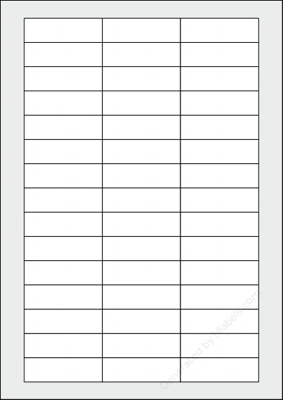 Sigel® LP725 template with 45 rectangular 58 x 18 millimeter labels per sheet, on A4-size adhesive blank label sheets.