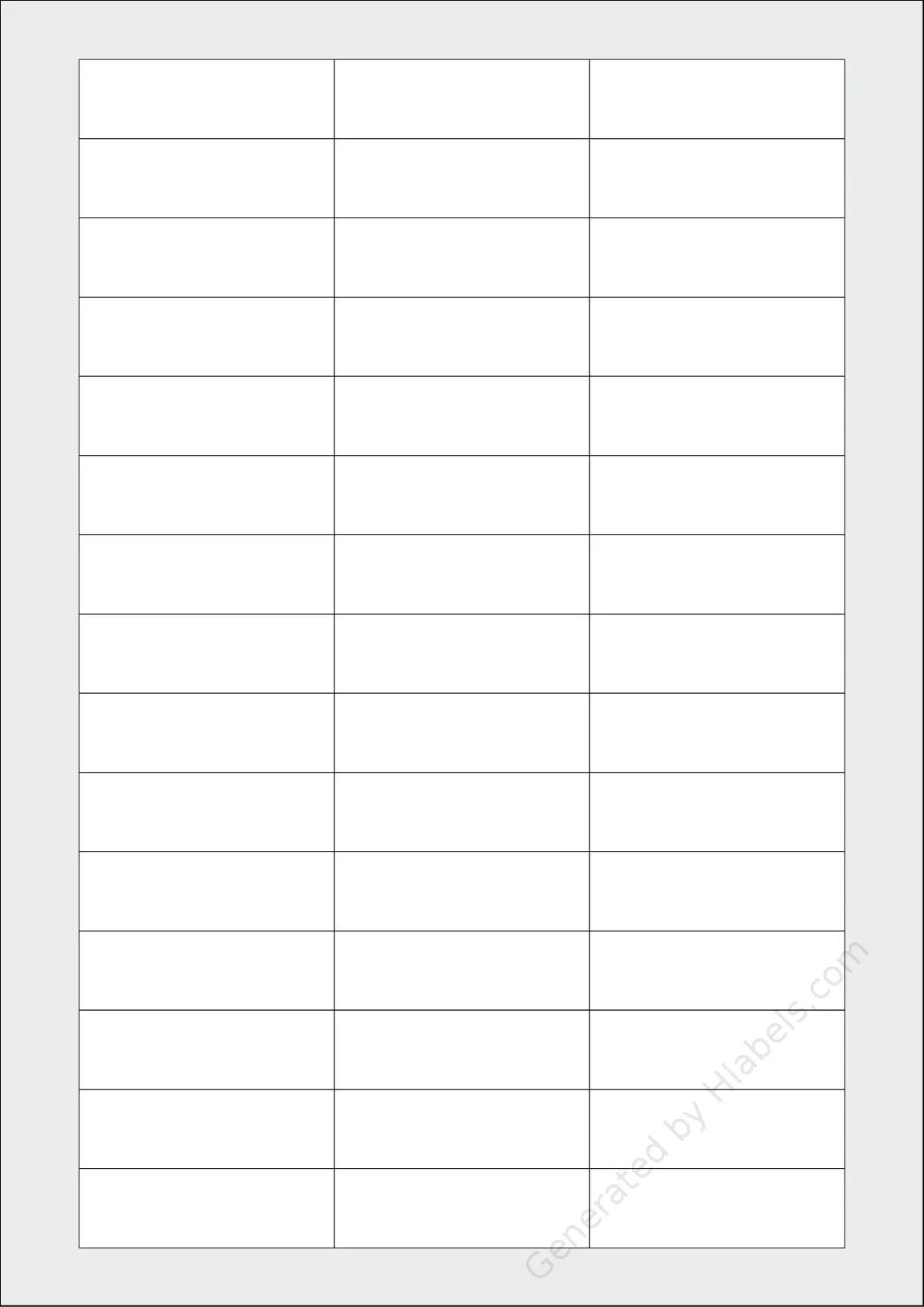 Sigel® LP725 template with 45 rectangular 58 x 18 millimeter labels per sheet, on A4-size adhesive blank label sheets.