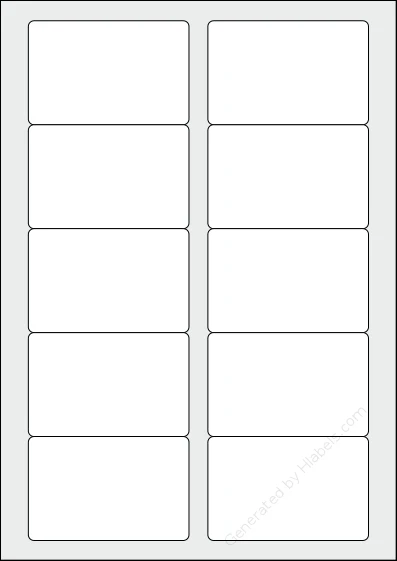 Sigel® LP798 template with 10 rectangular 85 x 55 millimeter labels per sheet, on A4-size adhesive blank label sheets.