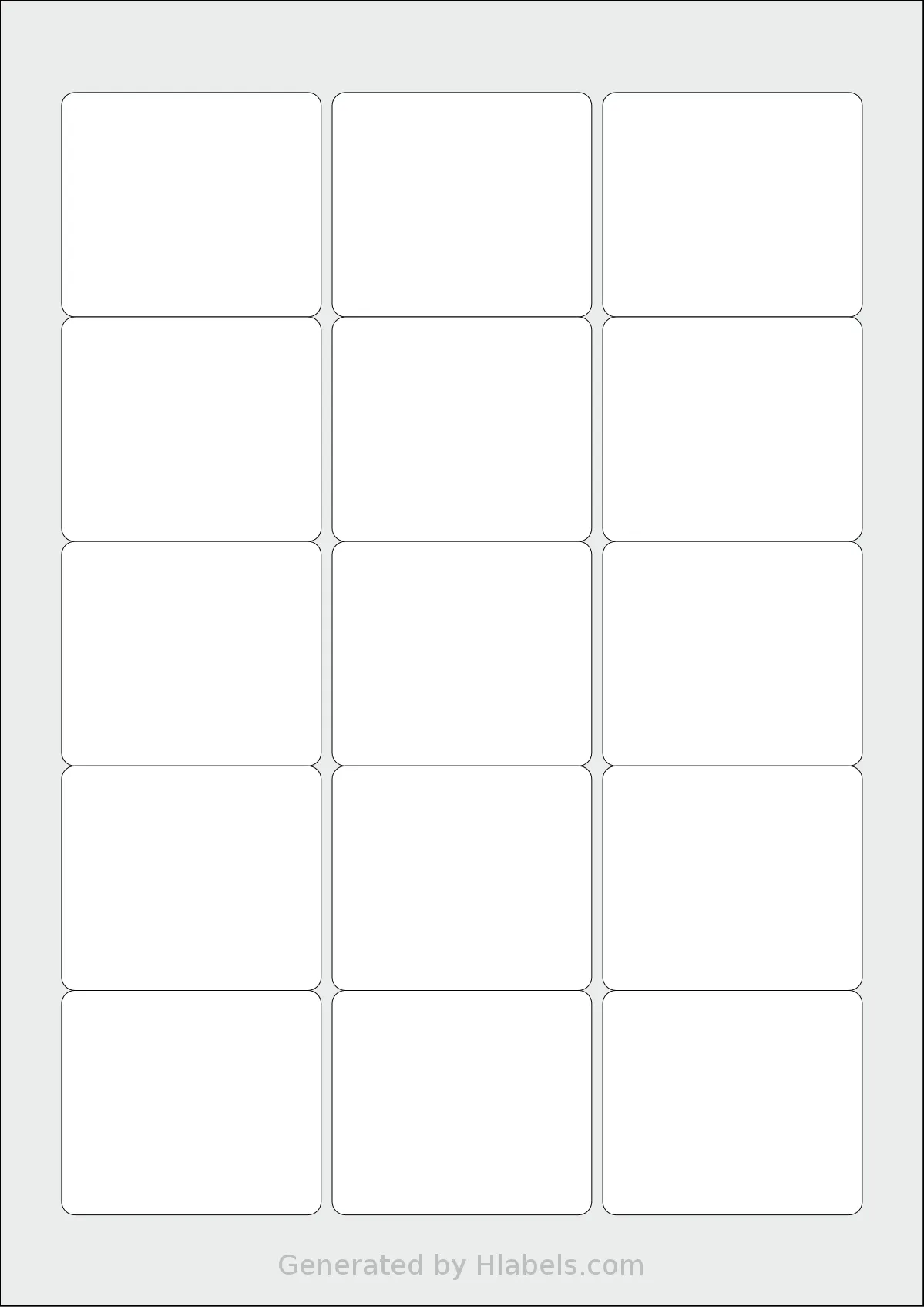 SmithPackaging® SP-L7668 template with 15 rectangular 59 x 51 millimeter labels per sheet, on A4-size adhesive blank label sheets.