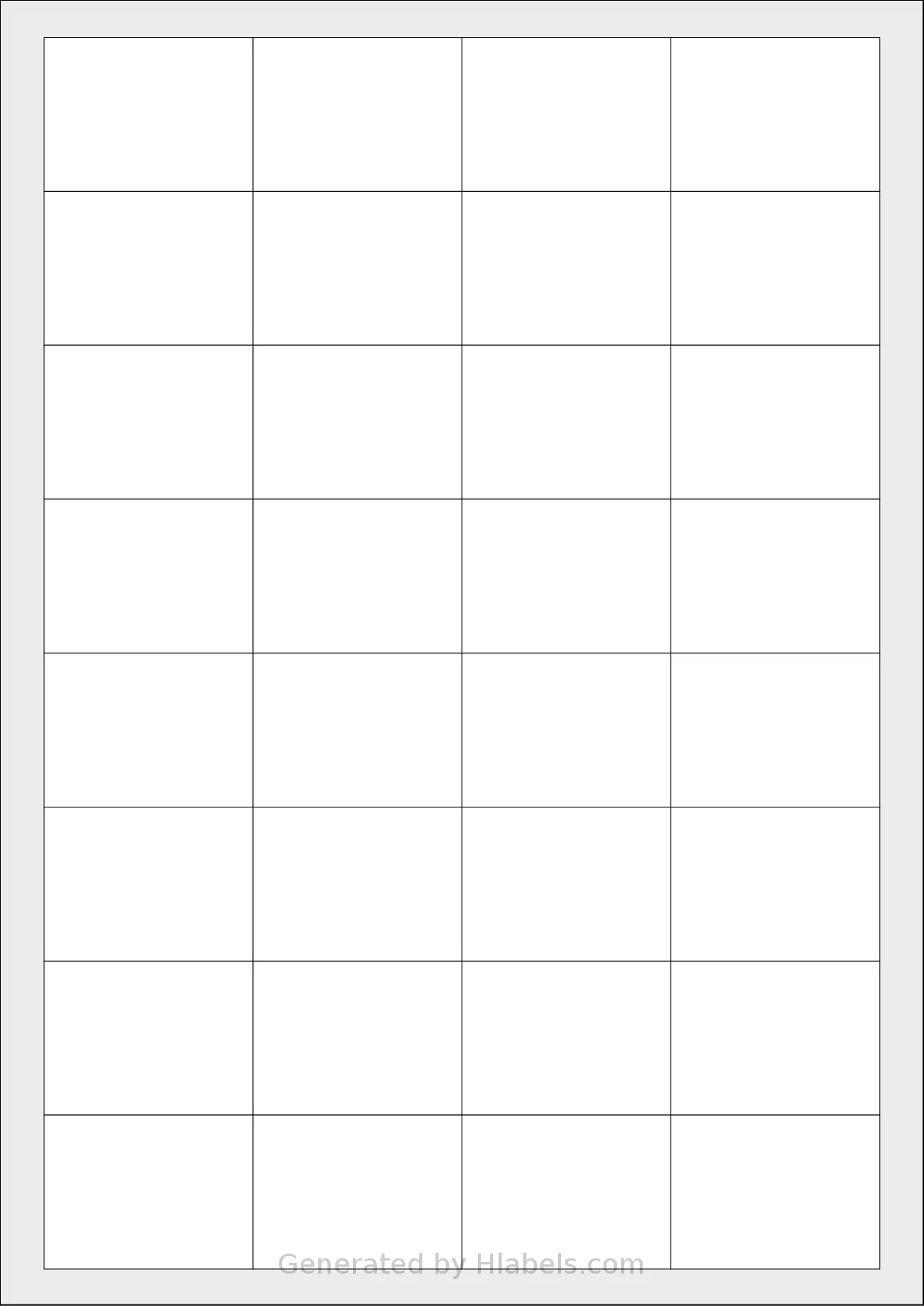 Sorex® 047035 template with 32 rectangular 47.5 x 35 millimeter labels per sheet, on A4-size adhesive blank label sheets.