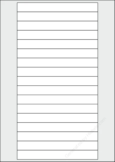 Sorex® 147016 template with 17 rectangular 147.3 x 16.9 millimeter labels per sheet, on A4-size adhesive blank label sheets.