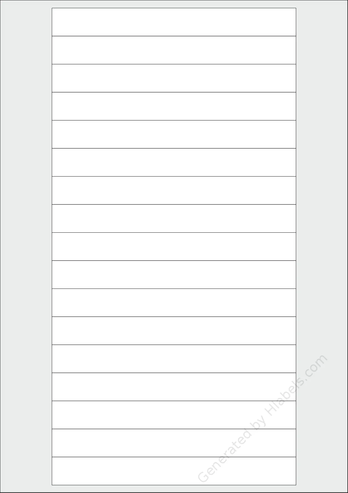 Sorex® 147016 template with 17 rectangular 147.3 x 16.9 millimeter labels per sheet, on A4-size adhesive blank label sheets.