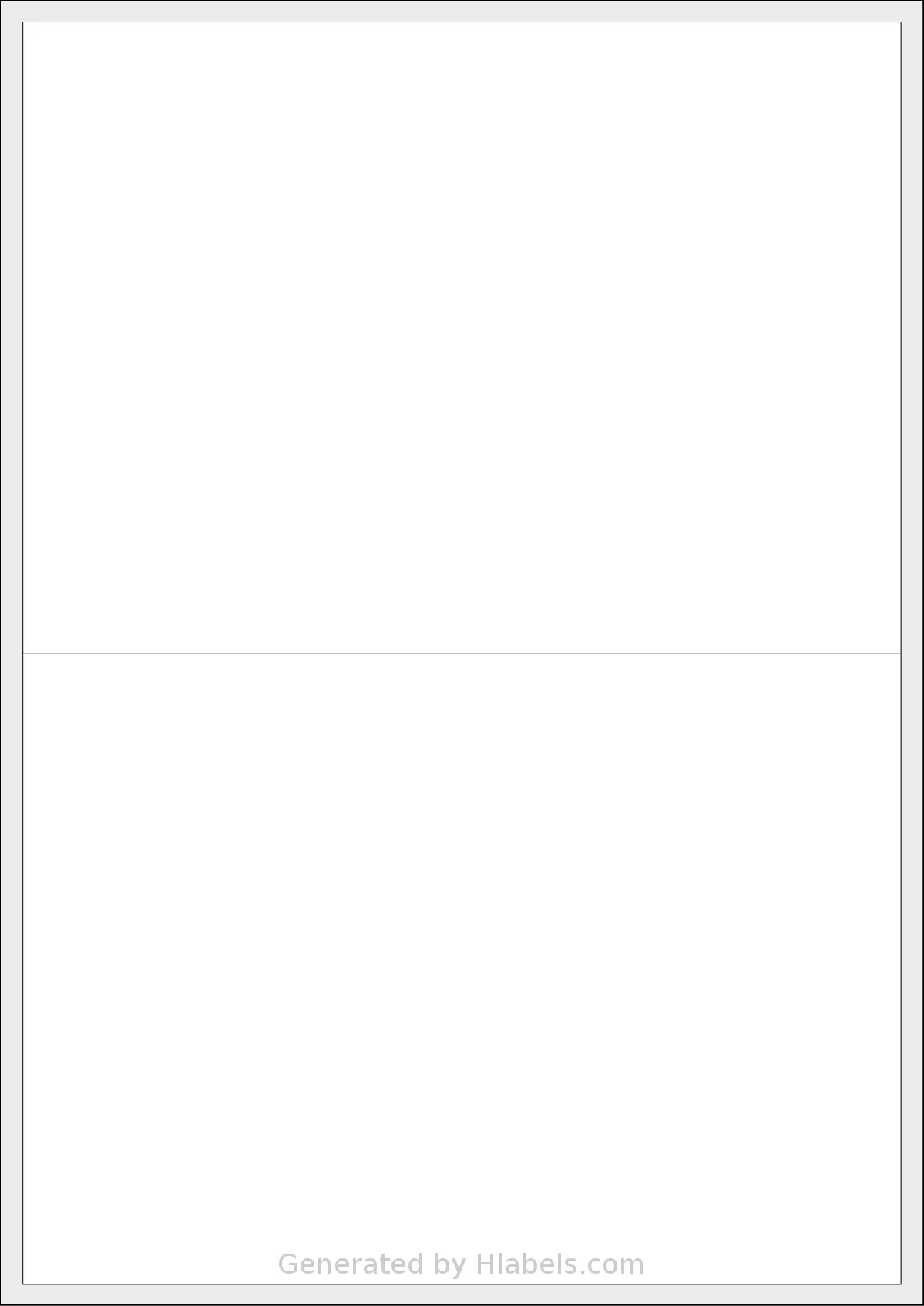 Tanex® TW-2002 template with 2 rectangular 199.6 x 143.5 millimeter labels per sheet, on A4-size adhesive blank label sheets.