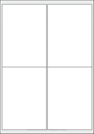 Tanex® TW-2004 template with 4 rectangular 99.1 x 139 millimeter labels per sheet, on A4-size adhesive blank label sheets.