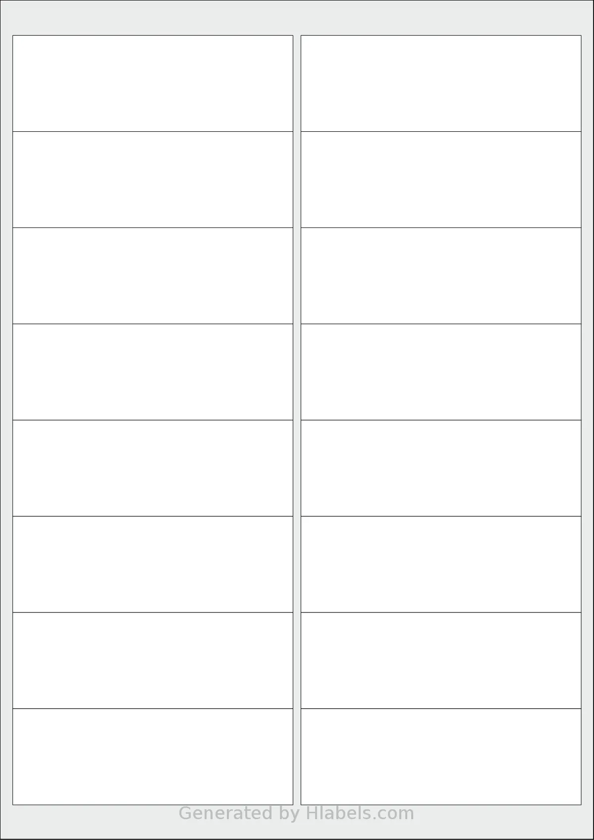 Tanex® TW-2016 template with 16 rectangular 99.1 x 34 millimeter labels per sheet, on A4-size adhesive blank label sheets.