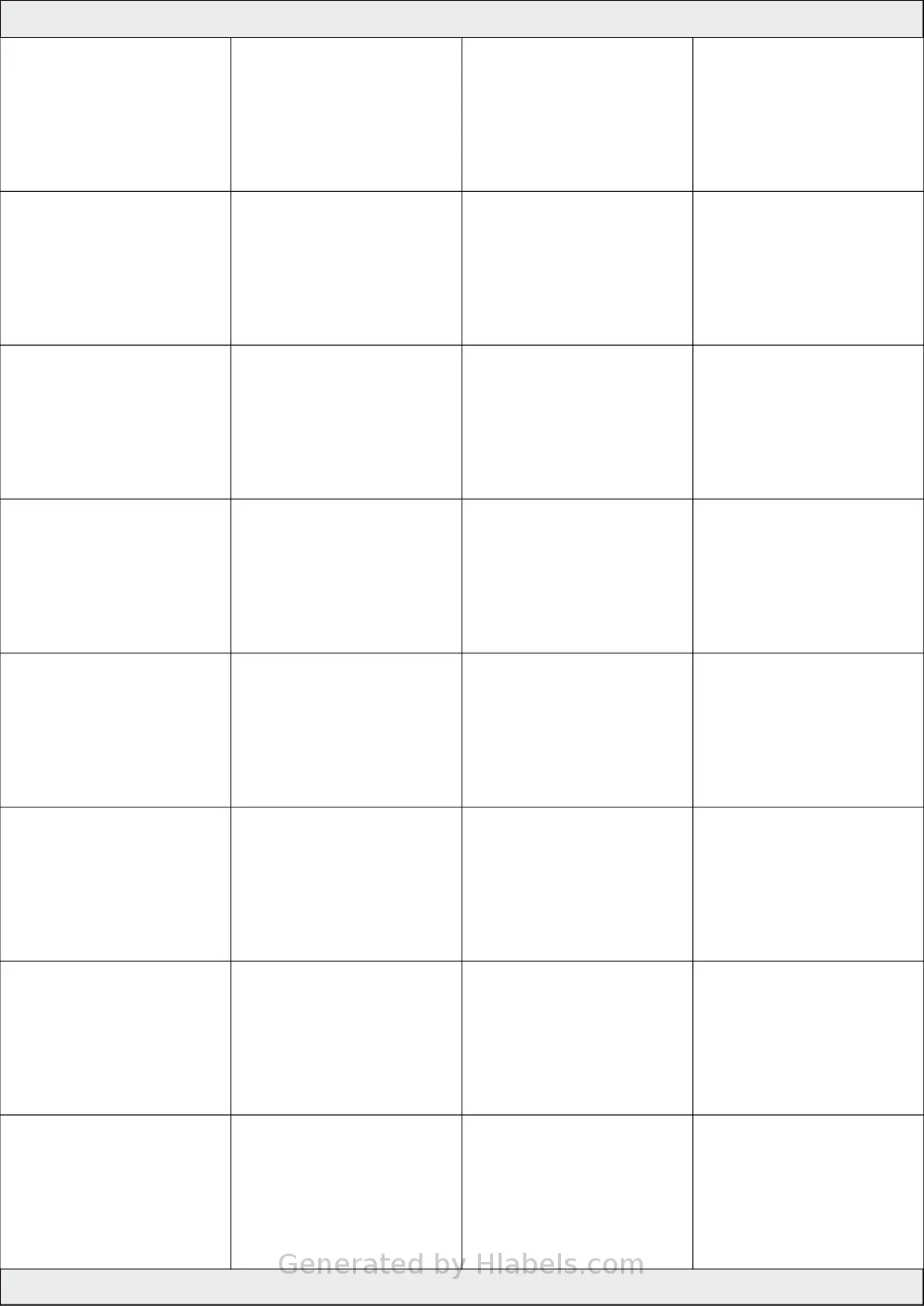 Tanex® TW-2032 template with 32 rectangular 52.5 x 35 millimeter labels per sheet, on A4-size adhesive blank label sheets.
