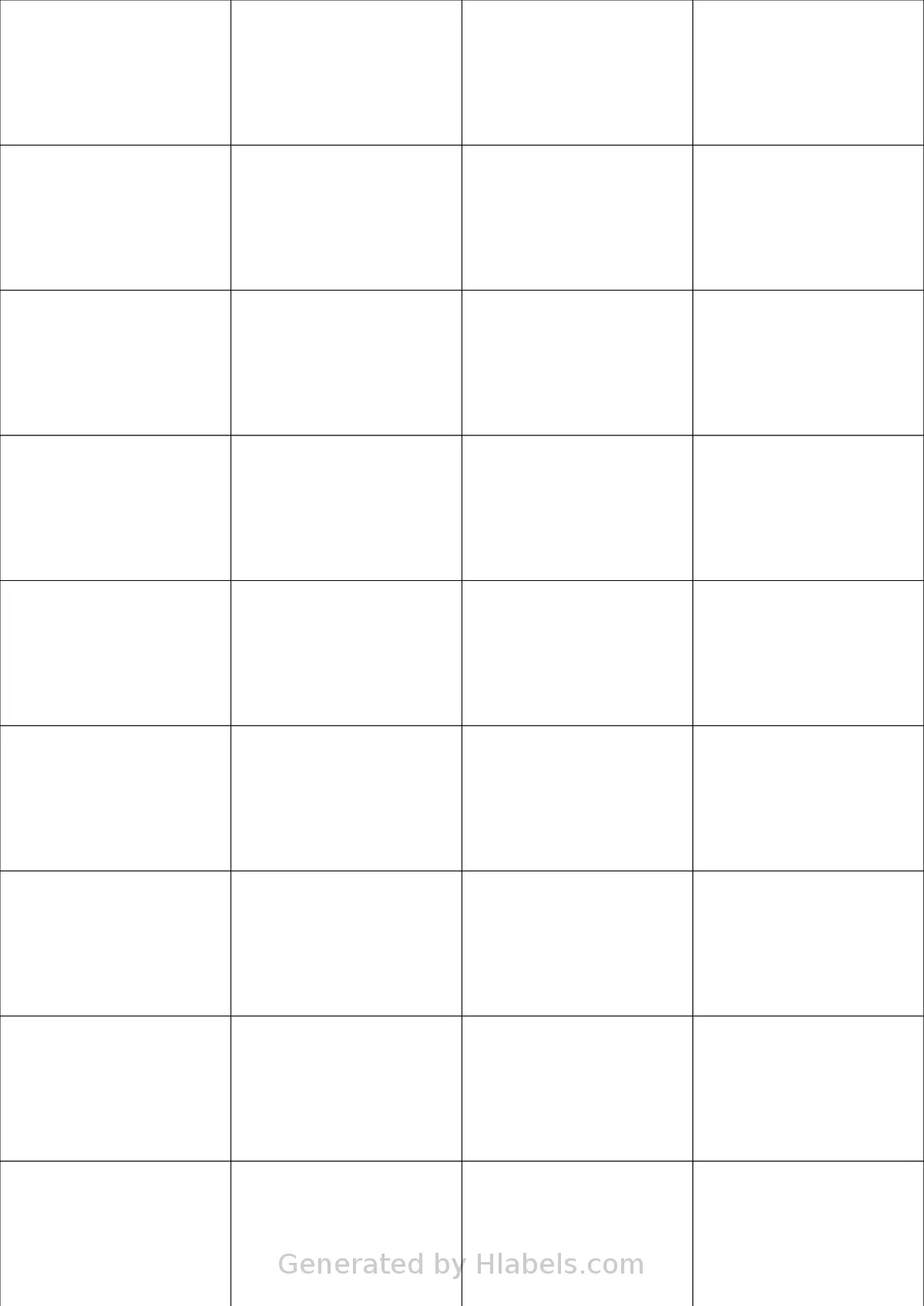 Tanex® TW-2035 template with 36 rectangular 52.5 x 33 millimeter labels per sheet, on A4-size adhesive blank label sheets.