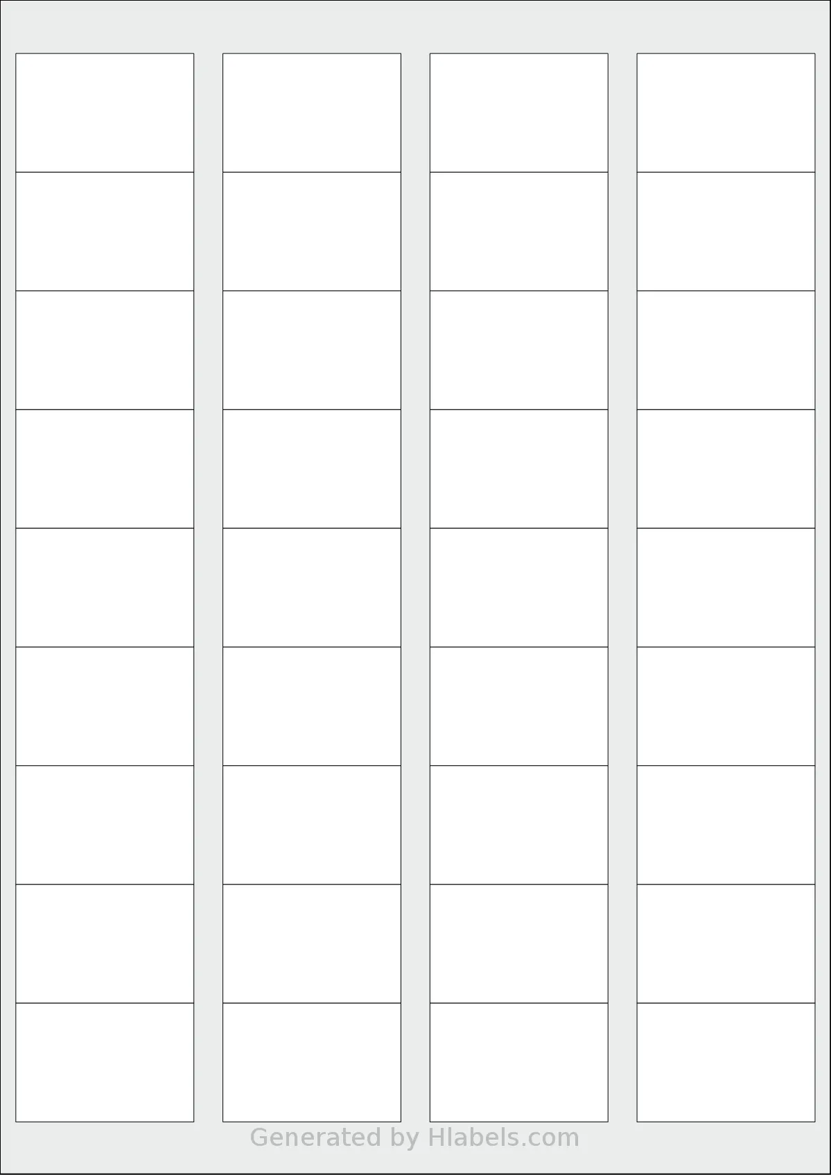 Tanex® TW-2036 template with 36 rectangular 45 x 30 millimeter labels per sheet, on A4-size adhesive blank label sheets.
