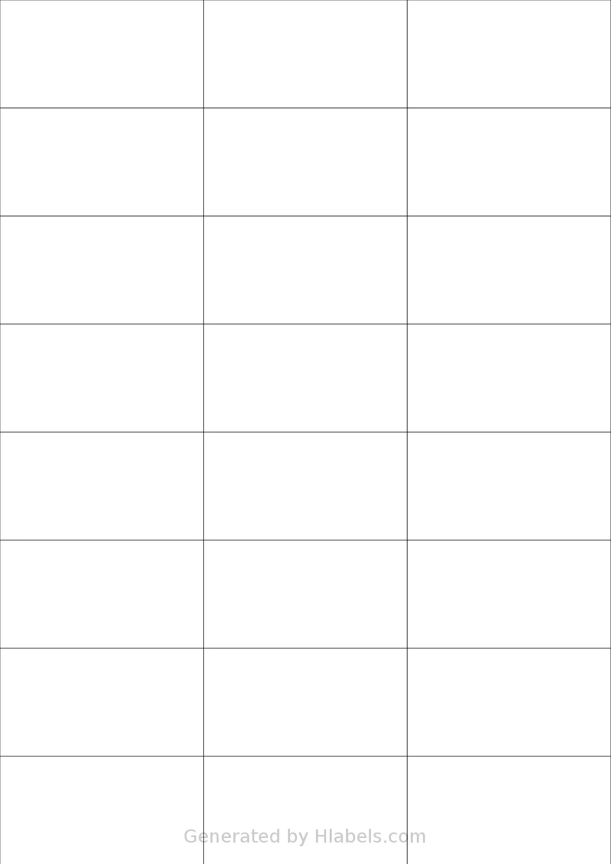 Tanex® TW-2037 template with 24 rectangular 70 x 37.125 millimeter labels per sheet, on A4-size adhesive blank label sheets.